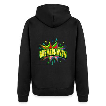 Bremerhaven Germany City Pop Art Comic Art - Unisex Premium Organic Zip Hoodie - black - Back - Nico (187cm)
