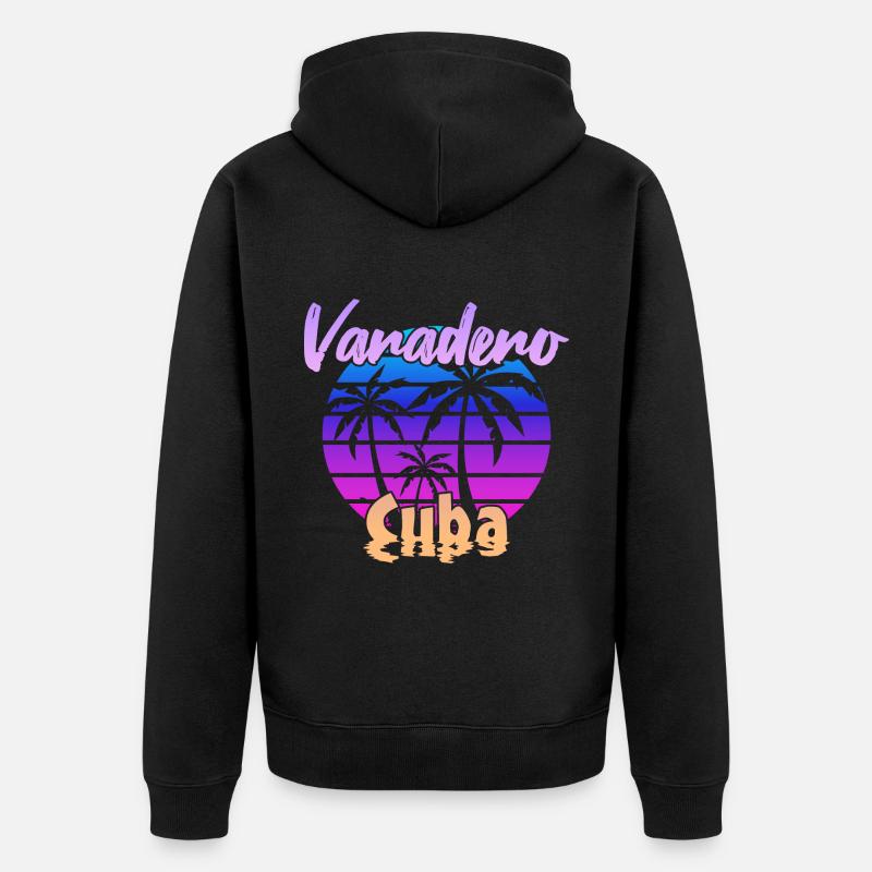 Varadero Cuba Coucher de soleil - Veste à capuche bio Premium Unisexe - noir
