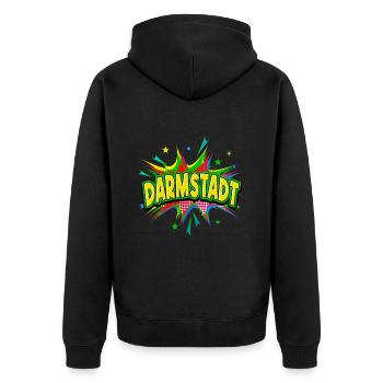 Darmstadt Germany City Pop Art Comic Art - Unisex Premium Organic Zip Hoodie - black - Back - Nico (187cm)