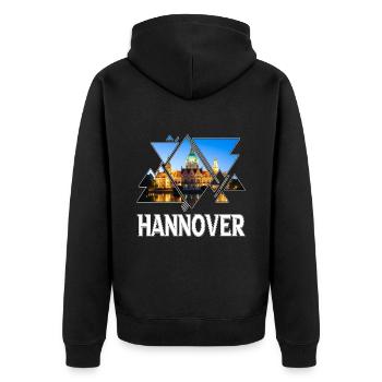 Hanovre Allemagne Ville Skyline Home Love - Veste à capuche bio Premium Unisexe - noir - Dos - Nico (187cm)