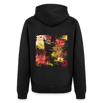 Tour Eiffel Paris avec l’amour de la France et de la - Veste à capuche bio Premium Unisexe - noir - Dos - Nico (187cm)