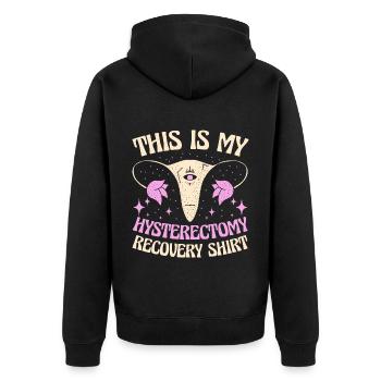 Uterus Removal Recovery This Is My Hysterectomy - Unisex Premium Organic Zip Hoodie - black - Back - Nico (187cm)