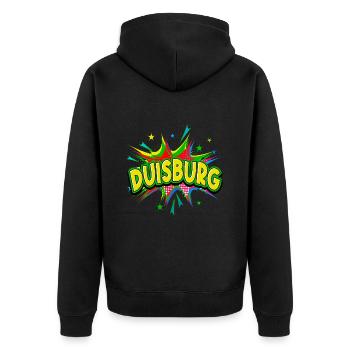 Duisburg Germany City Pop Art Comic Art - Unisex Premium Organic Zip Hoodie - black - Back - Nico (187cm)