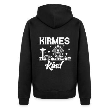 Kirmeskind Jahrmarkt Rummel Volksfest Schausteller - Unisex Premium Bio Zip Hoodie - Schwarz - Hinten - Nico (187cm)