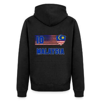 Équipe de Malaisie de football - Veste à capuche bio Premium Unisexe - noir - Dos - Nico (187cm)
