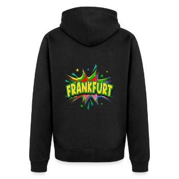 Frankfurt Germany City Pop Art Comic Art - Unisex Premium Organic Zip Hoodie - black - Back - Nico (187cm)