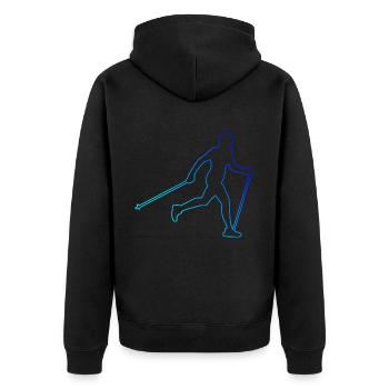 Marche nordique hommes Marcheur féminin - Veste à capuche bio Premium Unisexe - noir - Dos - Nico (187cm)