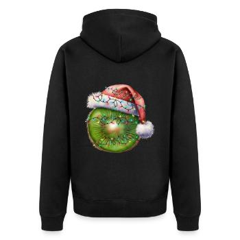 Kiwi de Noël - Veste à capuche bio Premium Unisexe - noir - Dos - Nico (187cm)