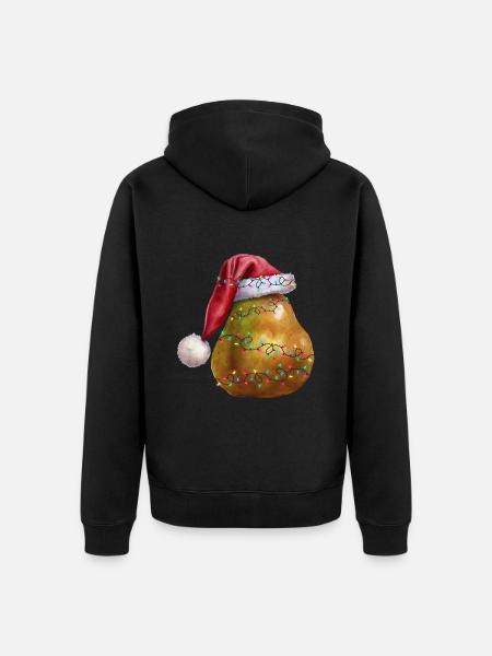 Christmas Pear - Unisex Premium Organic Zip Hoodie - black