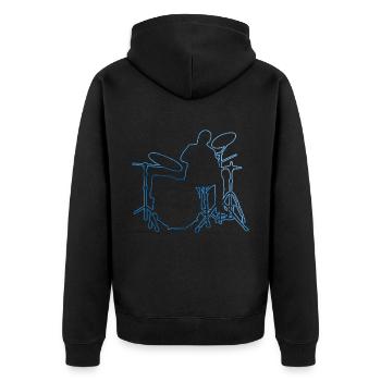 Drumming Drummer Drum Kit - Unisex Premium Organic Zip Hoodie - black - Back - Nico (187cm)