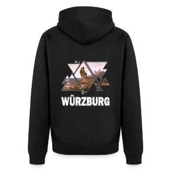Würzburg Allemagne Ville Skyline Home Love - Veste à capuche bio Premium Unisexe - noir - Dos - Nico (187cm)