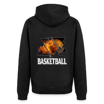 Basketball Fire Basketball Player Dunking Sport Retro - Unisex Premium Organic Zip Hoodie - black - Back - Nico (187cm)