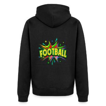 Football américain Pop Art Dessin animé Comic Art Coloré - Veste à capuche bio Premium Unisexe - noir - Dos - Nico (187cm)