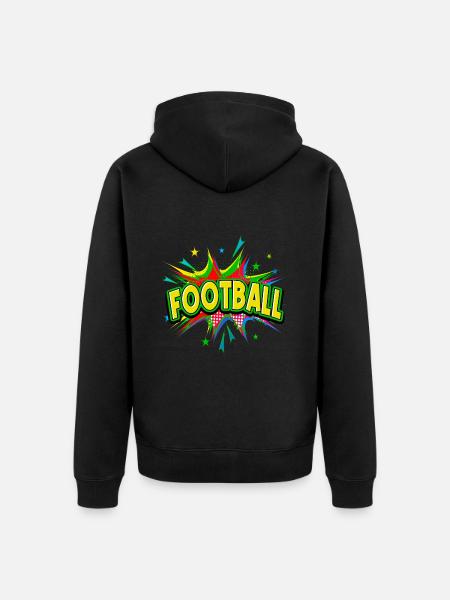 American Football Pop Art Cartoon Comic Art Colorato - Felpa con cappuccio ecologica premium unisex - nero
