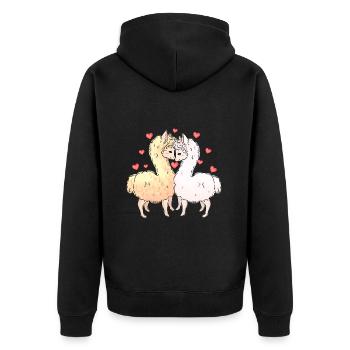 Lama Cadeau de Saint-Valentin - Veste à capuche bio Premium Unisexe - noir - Dos - Nico (187cm)