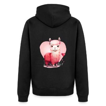 Lama Cadeau de Saint-Valentin - Veste à capuche bio Premium Unisexe - noir - Dos - Nico (187cm)