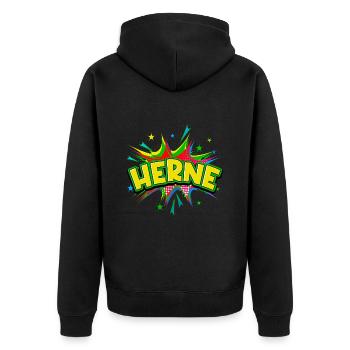 Herne Germany City Pop Art Comic Art - Unisex Premium Organic Zip Hoodie - black - Back - Nico (187cm)