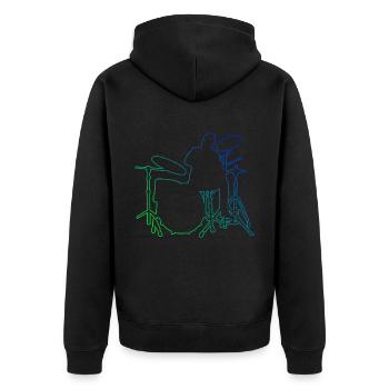 Drum Kit Schlagzeugspieler Damen Schlagzeugspielen - Unisex Premium Bio Zip Hoodie - Schwarz - Hinten - Nico (187cm)
