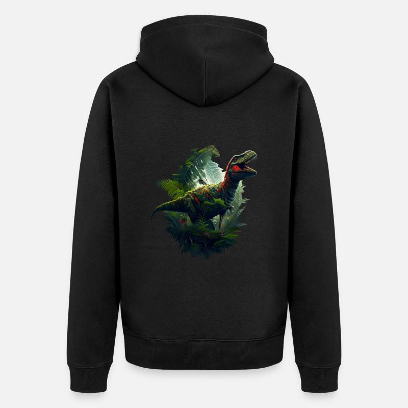 Dinosaurier - Unisex Premium Bio Zip Hoodie - Schwarz