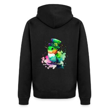 St Paddy’s St Patricksday St Patrick Day - Veste à capuche bio Premium Unisexe - noir - Dos - Nico (187cm)