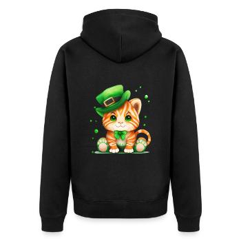 St Paddy’s St Patricksday St Patrick Day - Veste à capuche bio Premium Unisexe - noir - Dos - Nico (187cm)