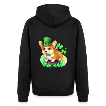 St Paddy’s St Patricksday St Patrick Day - Veste à capuche bio Premium Unisexe - noir - Dos - Nico (187cm)