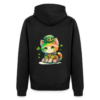 St Paddy’s St Patricksday St Patrick Day - Veste à capuche bio Premium Unisexe - noir - Dos - Nico (187cm)