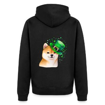 St Paddy's St Patricksday St Patrick Day - Unisex Premium Organic Zip Hoodie - black - Back - Nico (187cm)