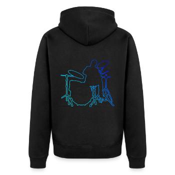 Drumming Drum Kit Drums Drummer - Unisex Premium Organic Zip Hoodie - black - Back - Nico (187cm)