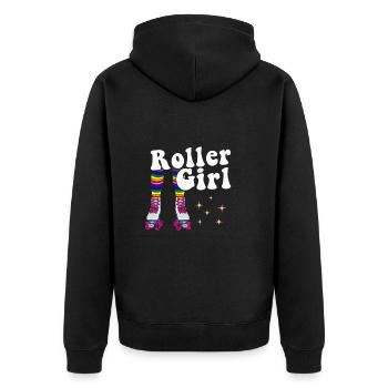 Inline Skate Gift Rollskates Roller 70s - Unisex Premium Organic Zip Hoodie - black - Back - Nico (187cm)