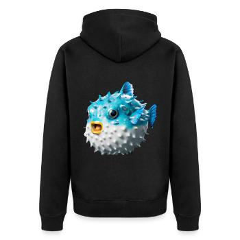Poisson-globe gonflé - Veste à capuche bio Premium Unisexe - noir - Dos - Nico (187cm)