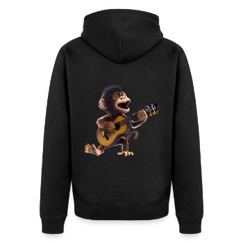 Monkey guitarist - Unisex Premium Organic Zip Hoodie - black - Back - Nico (187cm)