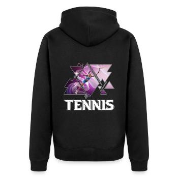 Tennis Player Tennis Player Vintage Retro - Unisex Premium Organic Zip Hoodie - black - Back - Nico (187cm)