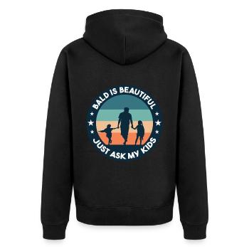 Kahl ist schön - Unisex Premium Bio Zip Hoodie - Schwarz - Hinten - Nico (187cm)