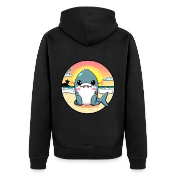 Requin détendu sur la plage - Veste à capuche bio Premium Unisexe - noir - Dos - Nico (187cm)
