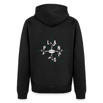 Jardinage, jardinage, jardinage biologique, plantes, semis - Veste à capuche bio Premium Unisexe - noir - Dos - Nico (187cm)