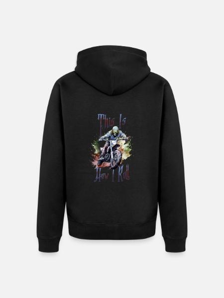 Halloween Pumpkin Horror - Unisex Premium Organic Zip Hoodie - black