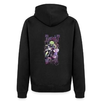 Halloween Pumpkin Horror - Unisex Premium Organic Zip Hoodie - black - Back - Nico (187cm)