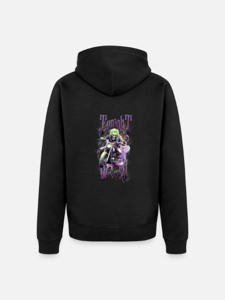 Halloween Pumpkin Horror - Unisex Premium Organic Zip Hoodie - black