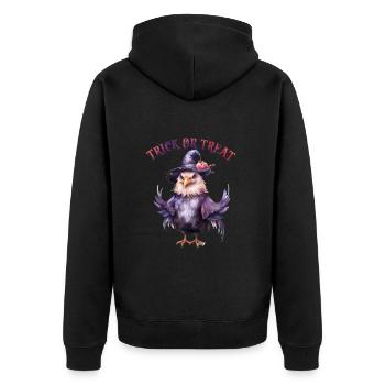 Halloween Pumpkin Horror - Unisex Premium Organic Zip Hoodie - black - Back - Nico (187cm)
