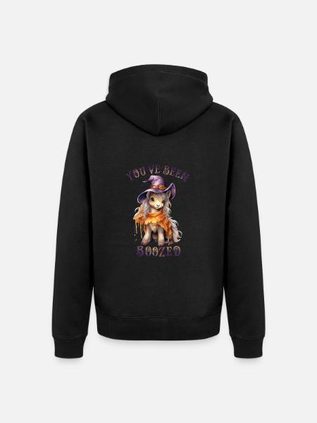 Halloween Pumpkin Horror - Unisex Premium Organic Zip Hoodie - black