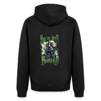 Halloween Pumpkin Horror - Unisex Premium Organic Zip Hoodie - black - Back - Nico (187cm)