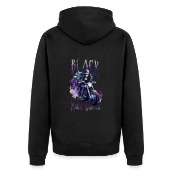 Halloween Pumpkin Horror - Unisex Premium Organic Zip Hoodie - black - Back - Nico (187cm)