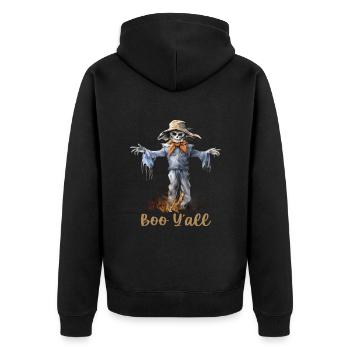 Halloween Pumpkin Horror - Unisex Premium Organic Zip Hoodie - black - Back - Nico (187cm)
