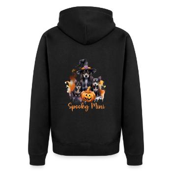 Halloween Pumpkin Horror - Unisex Premium Organic Zip Hoodie - black - Back - Nico (187cm)