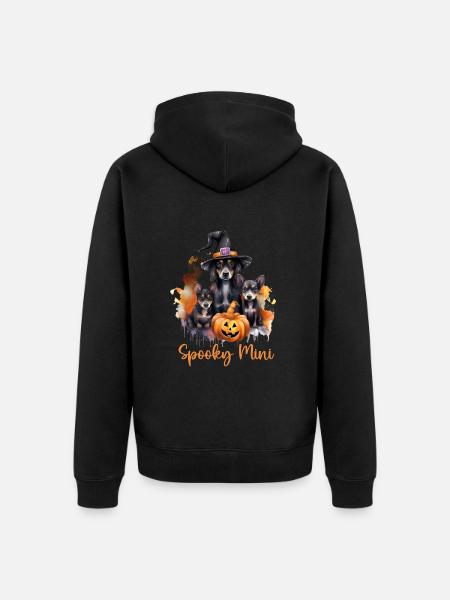Halloween Pumpkin Horror - Unisex Premium Organic Zip Hoodie - black