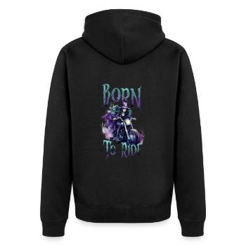 Halloween Pumpkin Horror - Unisex Premium Organic Zip Hoodie - black - Back - Nico (187cm)