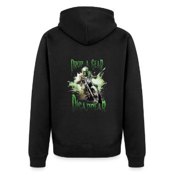 Halloween Pumpkin Horror - Unisex Premium Organic Zip Hoodie - black - Back - Nico (187cm)