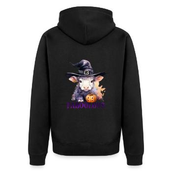 Halloween Pumpkin Horror - Unisex Premium Organic Zip Hoodie - black - Back - Nico (187cm)