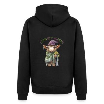Halloween Pumpkin Horror - Unisex Premium Organic Zip Hoodie - black - Back - Nico (187cm)